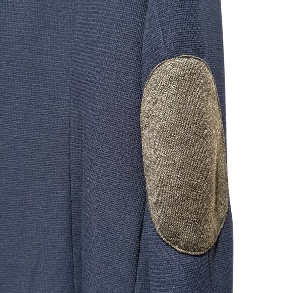 41 Hawthorn Navy Blue Knit One Button Blazer Jacket Elbow Patches Women size XL - Picture 3 of 13